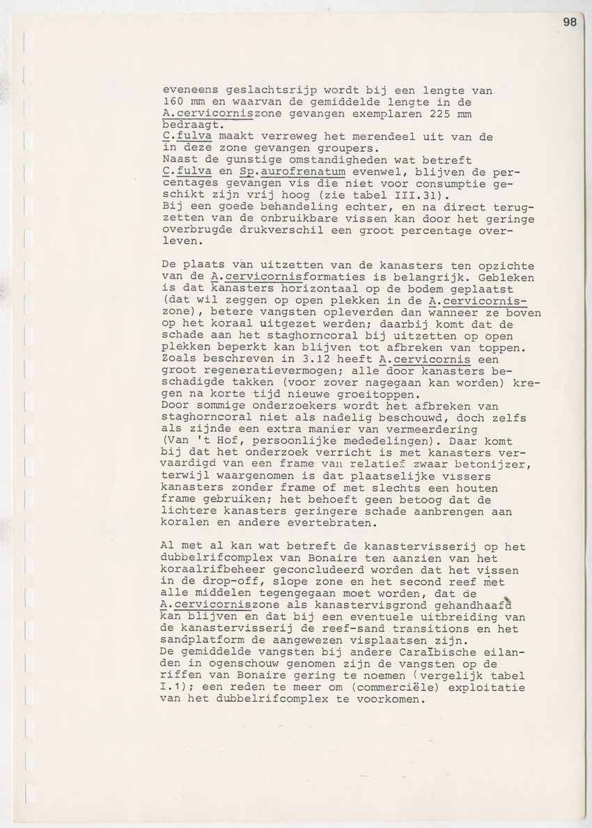 z Kanastervisserijonderzoek op Bonaire, Nederlandse Antillen - New Page