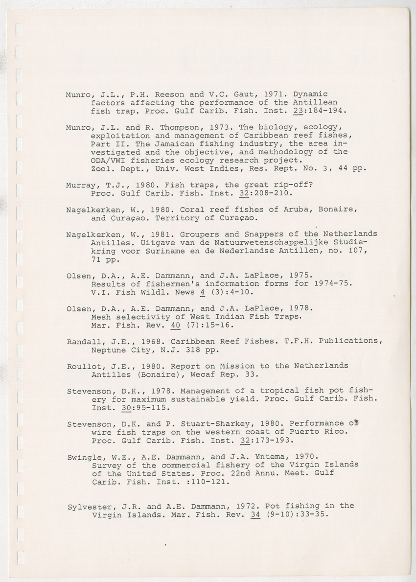z Kanastervisserijonderzoek op Bonaire, Nederlandse Antillen - New Page