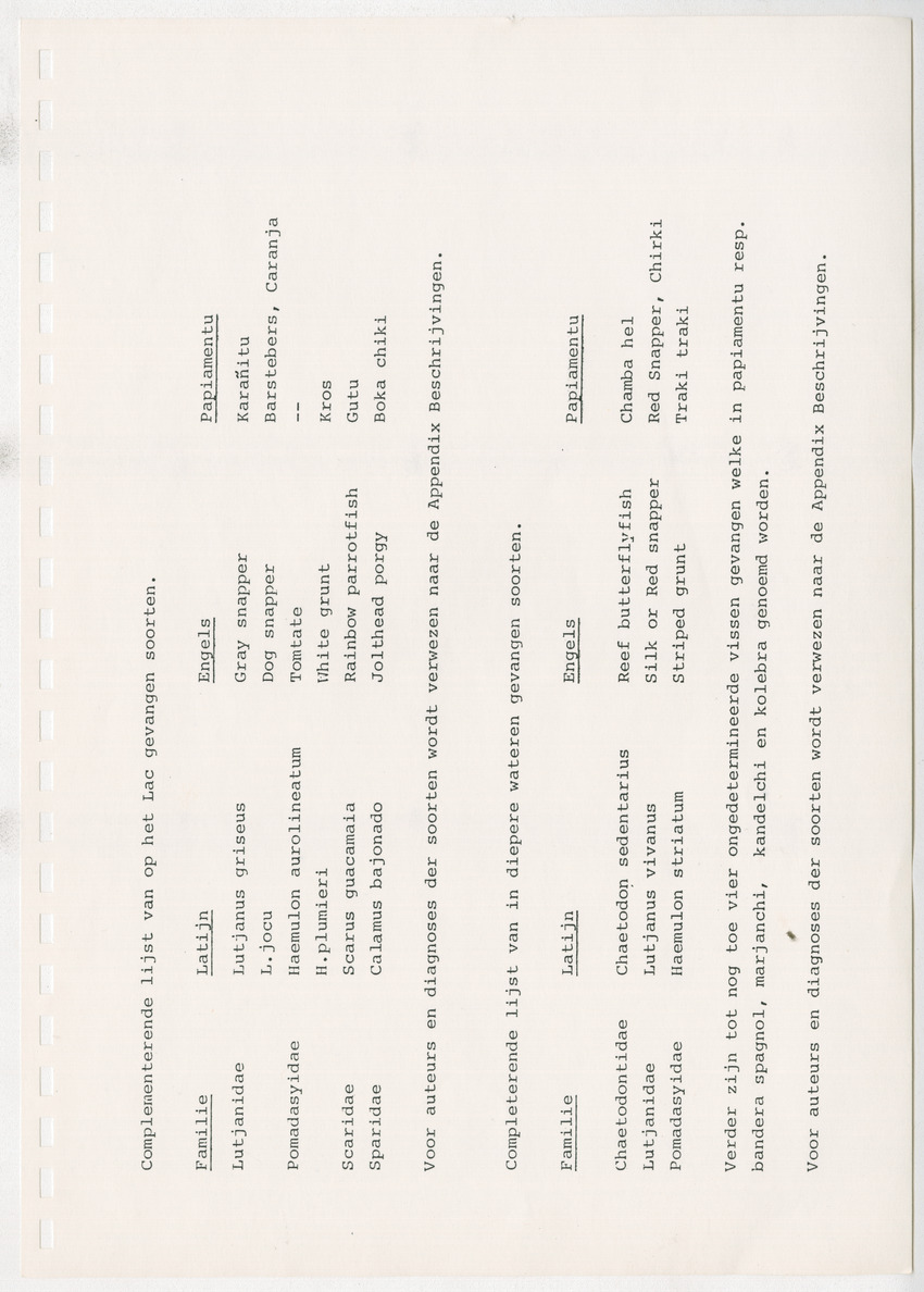 z Kanastervisserijonderzoek op Bonaire, Nederlandse Antillen - New Page