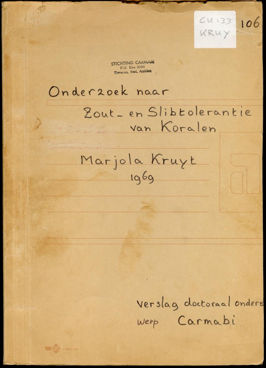 Z Onderzoek naar Zout- en Slibtolerantie van Koralen - New Page