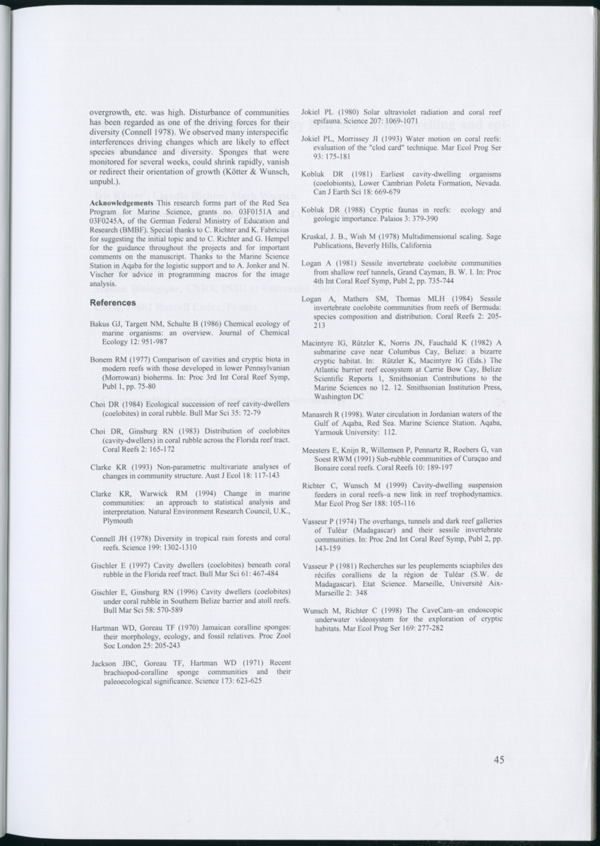 Feeding ecology of coral reef sponges - New Page