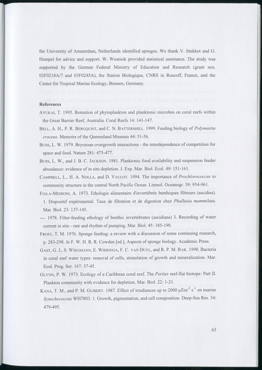 Feeding ecology of coral reef sponges - New Page