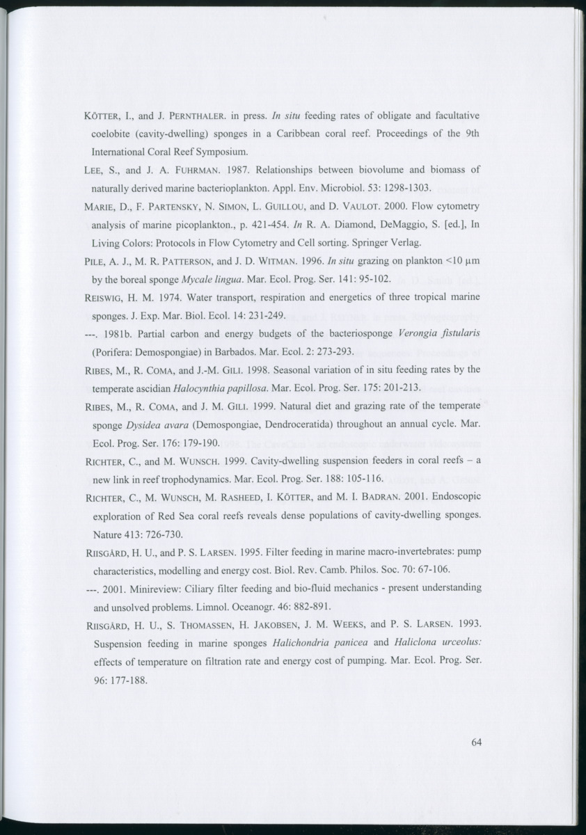 Feeding ecology of coral reef sponges - New Page