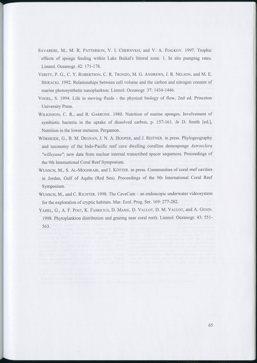 Feeding ecology of coral reef sponges - New Page