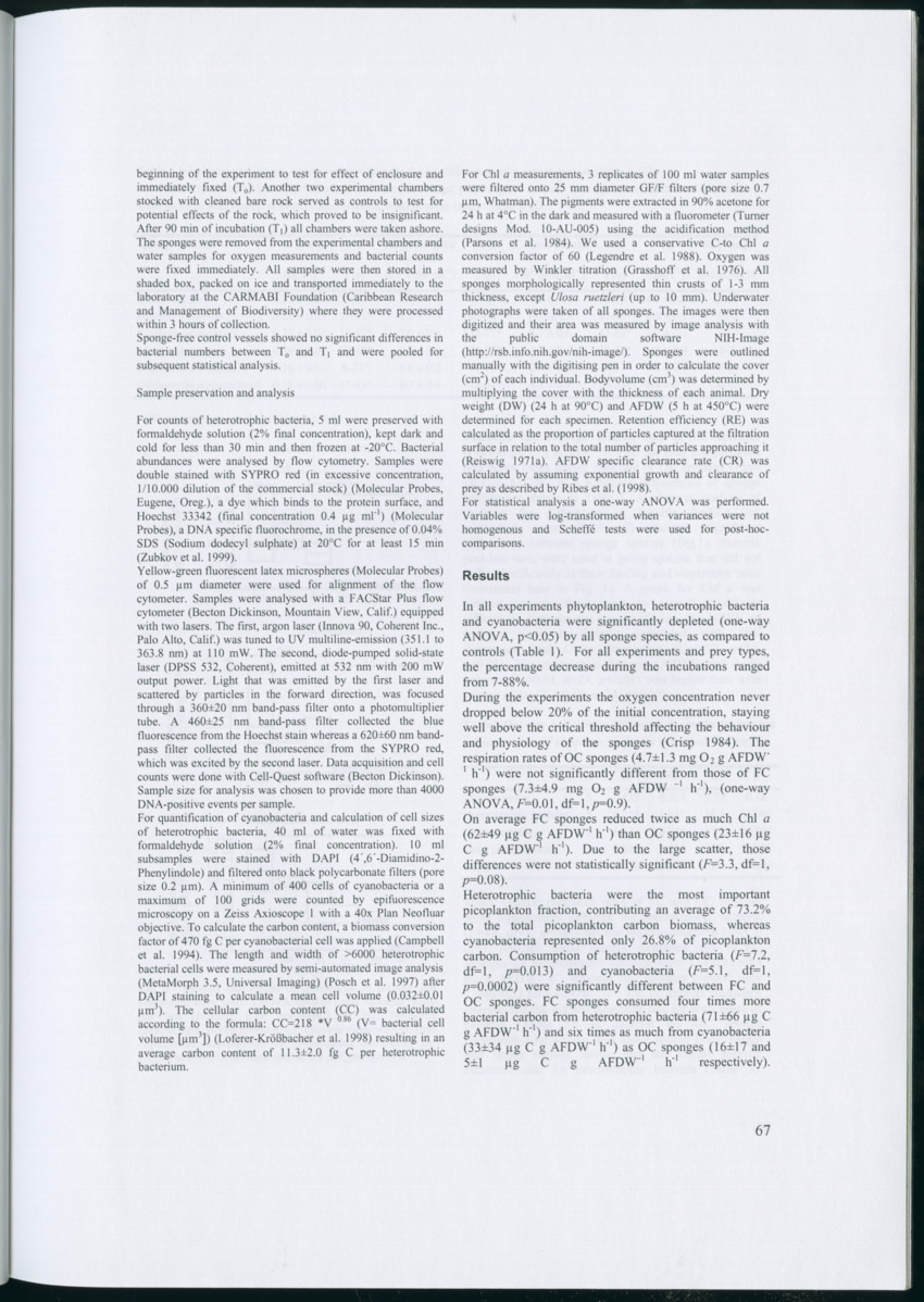 Feeding ecology of coral reef sponges - New Page