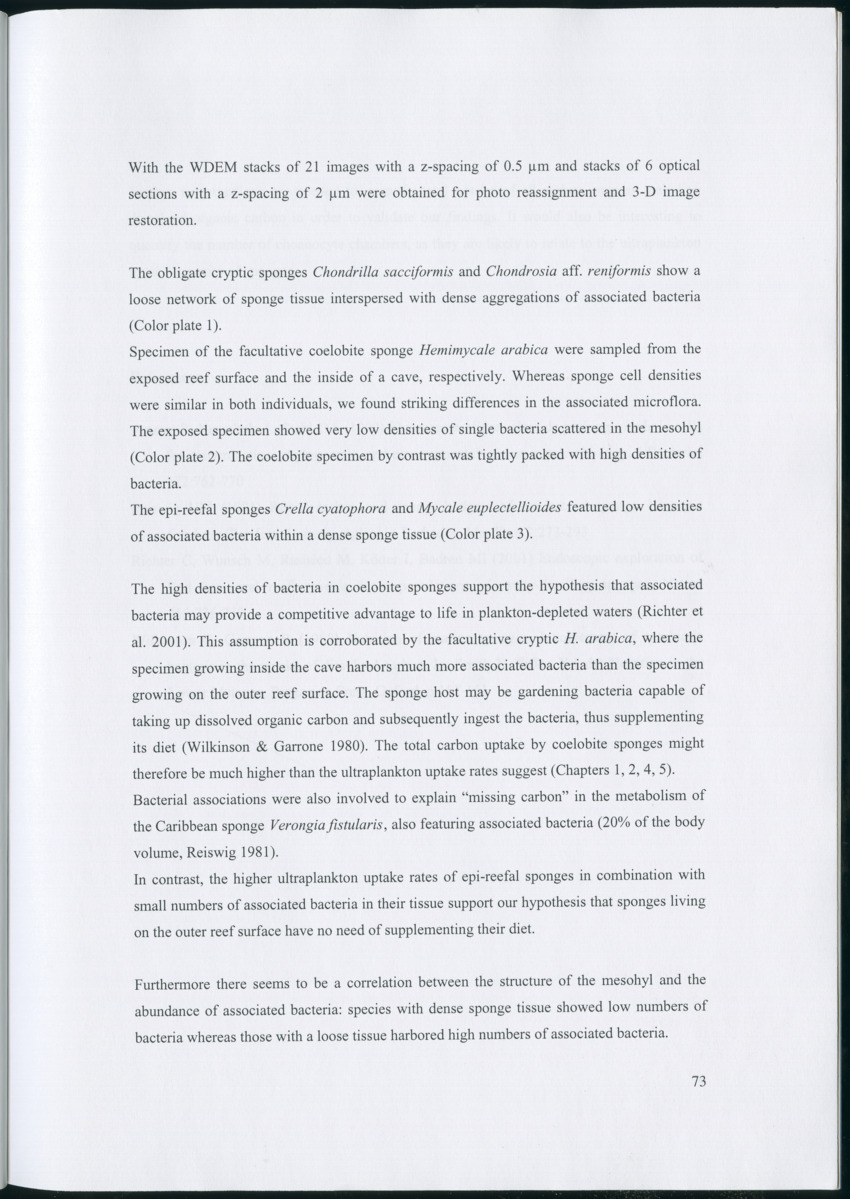 Feeding ecology of coral reef sponges - New Page