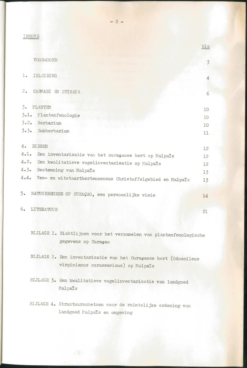 Z Verslag van een stage bij het Carmabi op Curaçao - met onder andere een Inventory report van het Curaçaos hert op Malpais. - New Page