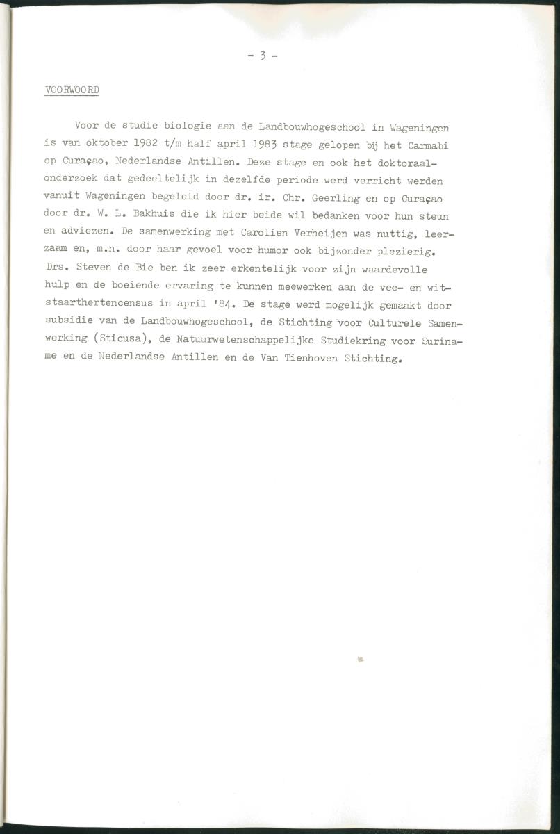Z Verslag van een stage bij het Carmabi op Curaçao - met onder andere een Inventory report van het Curaçaos hert op Malpais. - New Page