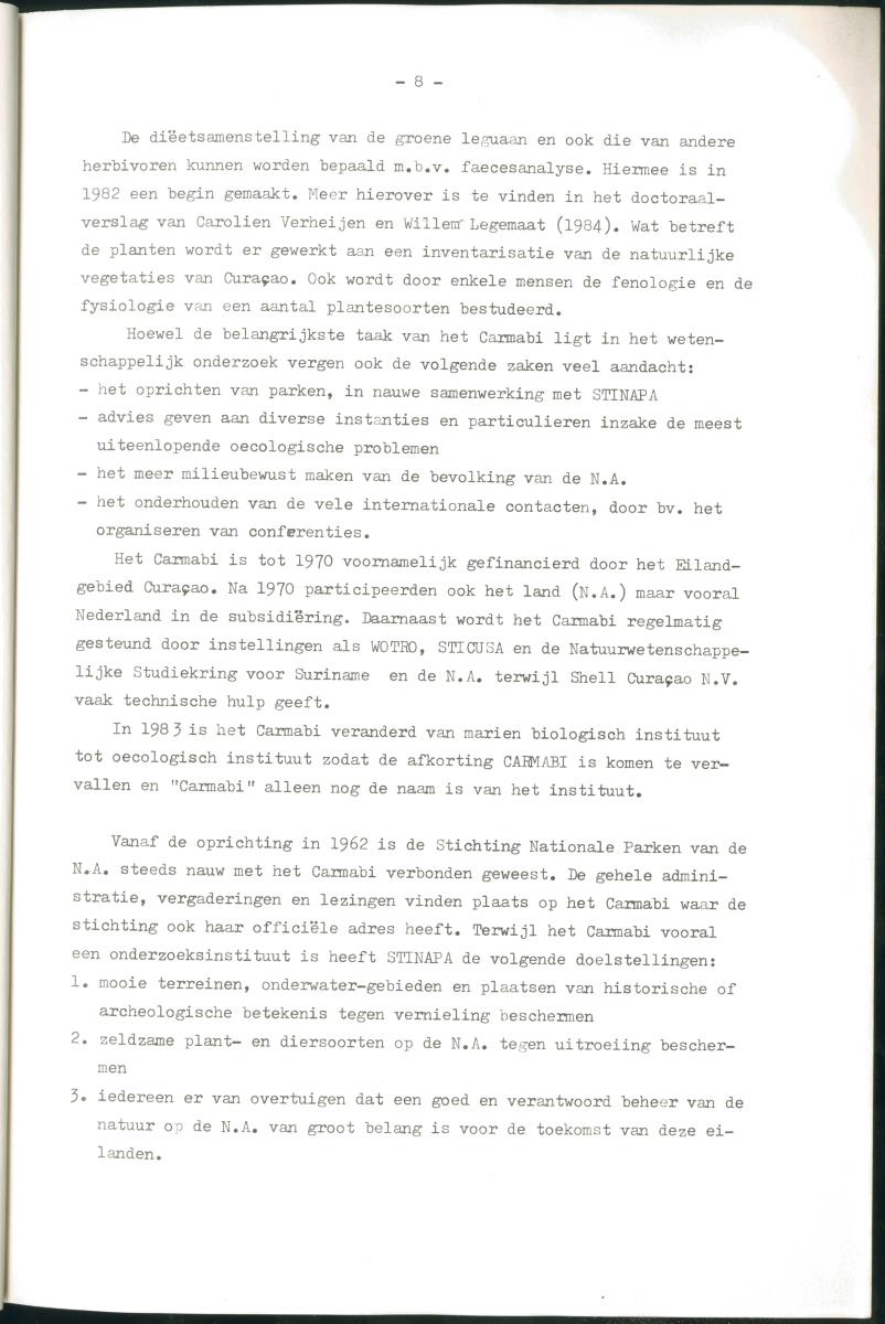 Z Verslag van een stage bij het Carmabi op Curaçao - met onder andere een Inventory report van het Curaçaos hert op Malpais. - New Page
