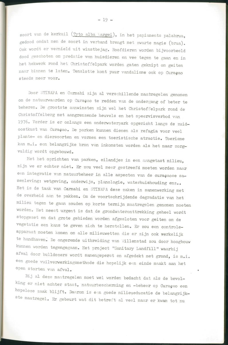 Z Verslag van een stage bij het Carmabi op Curaçao - met onder andere een Inventory report van het Curaçaos hert op Malpais. - New Page