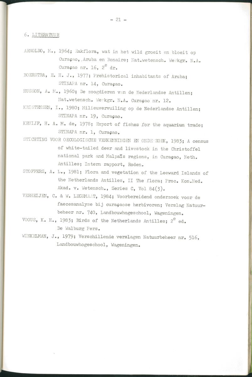 Z Verslag van een stage bij het Carmabi op Curaçao - met onder andere een Inventory report van het Curaçaos hert op Malpais. - New Page