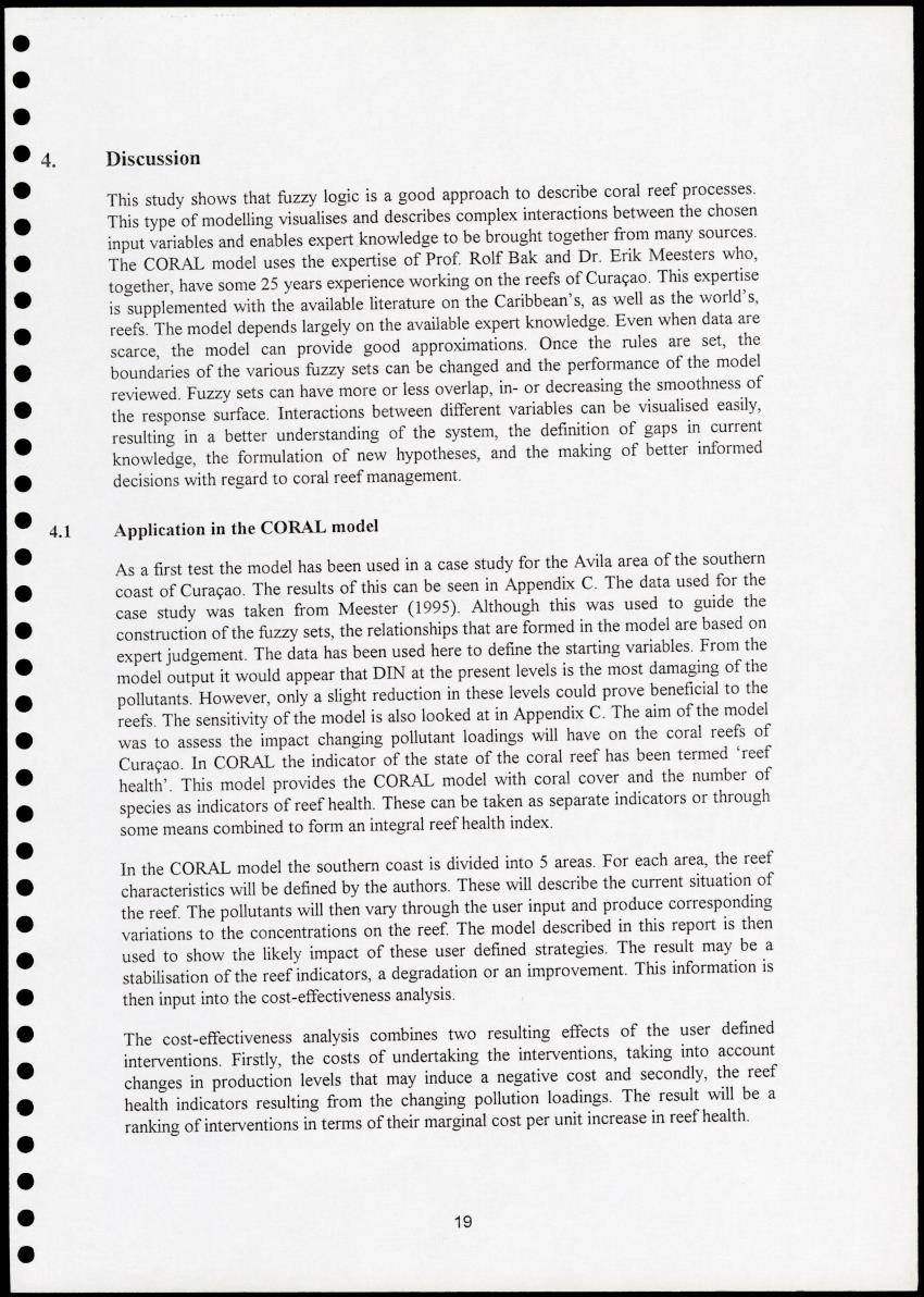 Z Cost Effectiveness Analysis of Coral Reef Management and Protection - A Case Study for Curacao - New Page