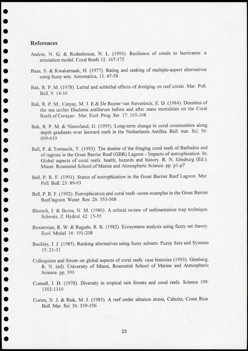 Z Cost Effectiveness Analysis of Coral Reef Management and Protection - A Case Study for Curacao - New Page