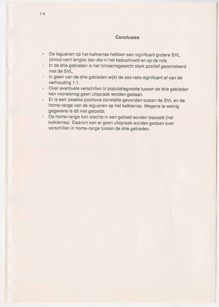 Een onderzoek naar de home-range, de grootte, het gewicht, sex ratio en populatiegrootte van de groene leguaan Iguana iguana (Linnaeus) in drie gebieden op Curaçao - New Page