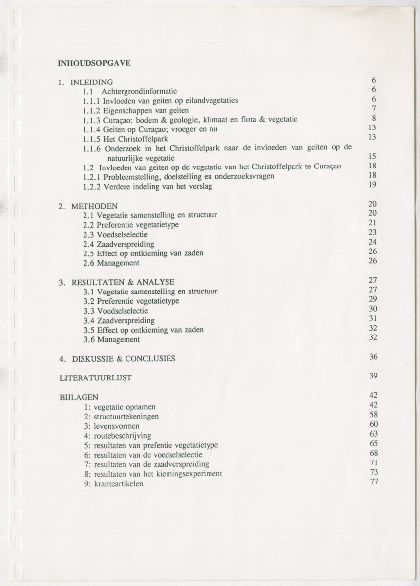 De invloed van geiten op de natuurlijke vegetatie van het Christoffelpark te Curaçao - New Page