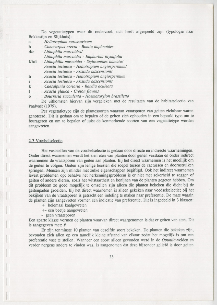 De invloed van geiten op de natuurlijke vegetatie van het Christoffelpark te Curaçao - New Page