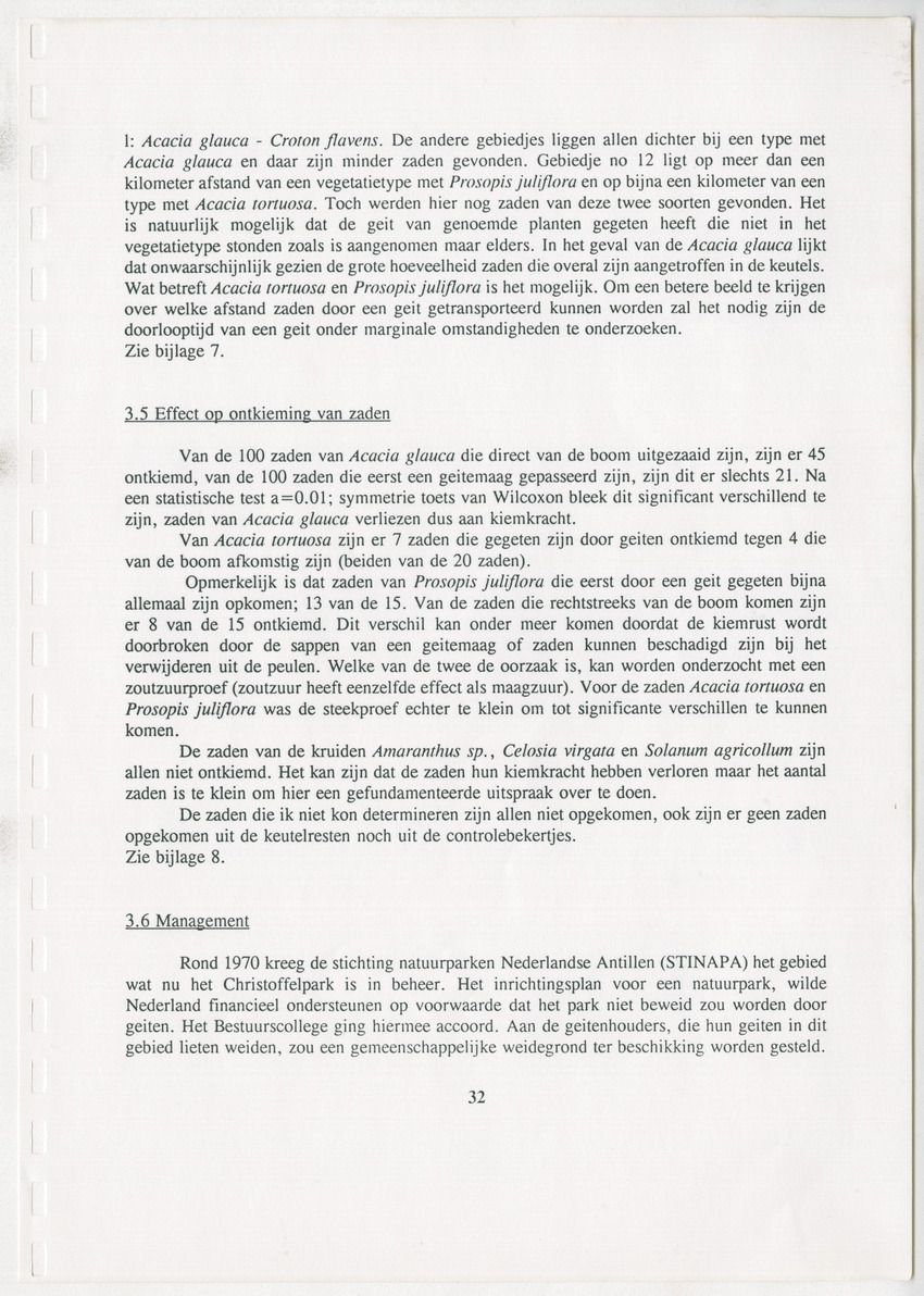 De invloed van geiten op de natuurlijke vegetatie van het Christoffelpark te Curaçao - New Page