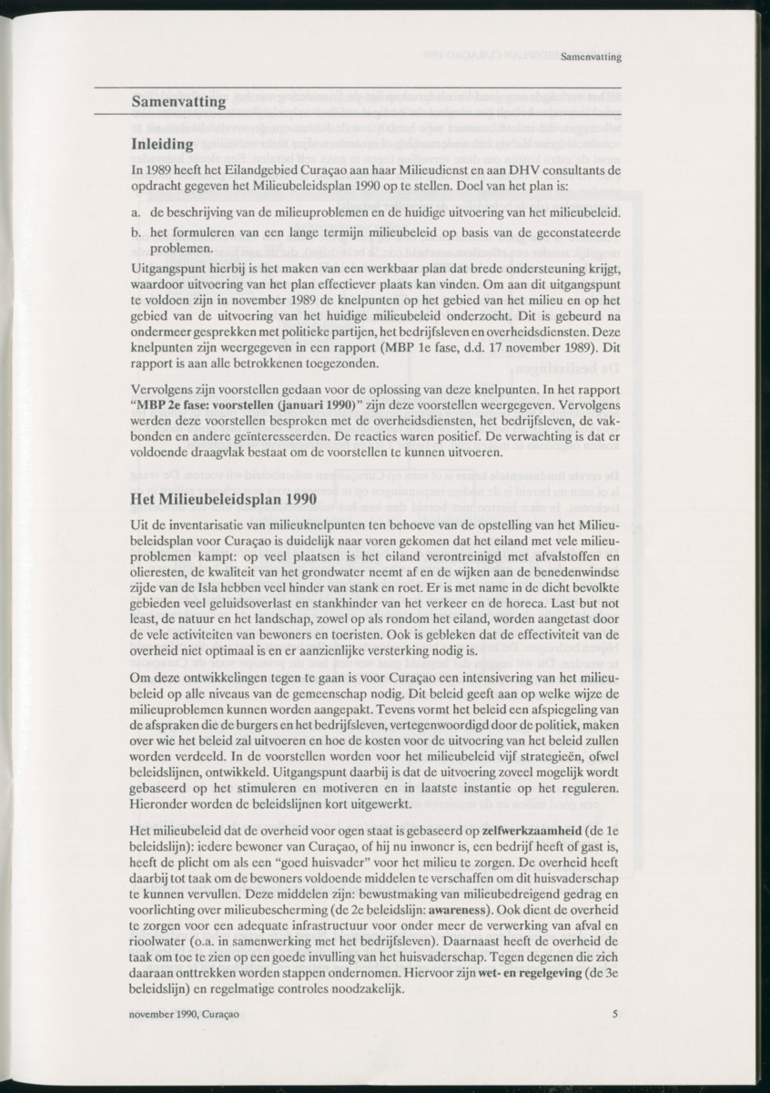 Z Milieubeleidsplan Curacao 1990 - New Page