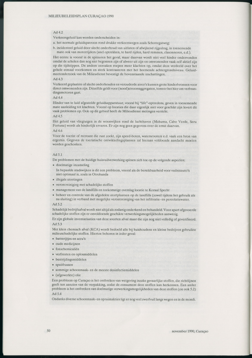 Z Milieubeleidsplan Curacao 1990 - New Page