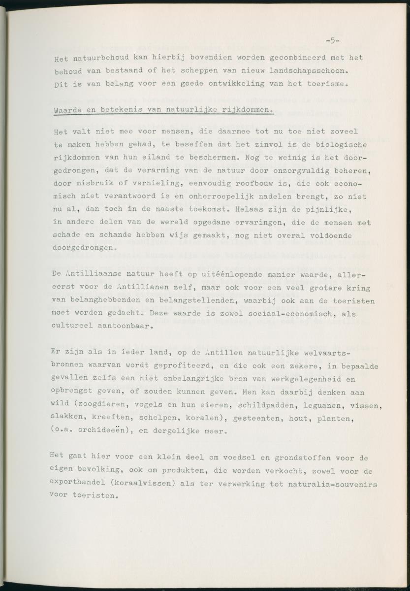 Z Natuurbehoud en Natuurbeheer op de Nederlandse Antillen. - Rapport van de studiereis in maart 1969 - New Page