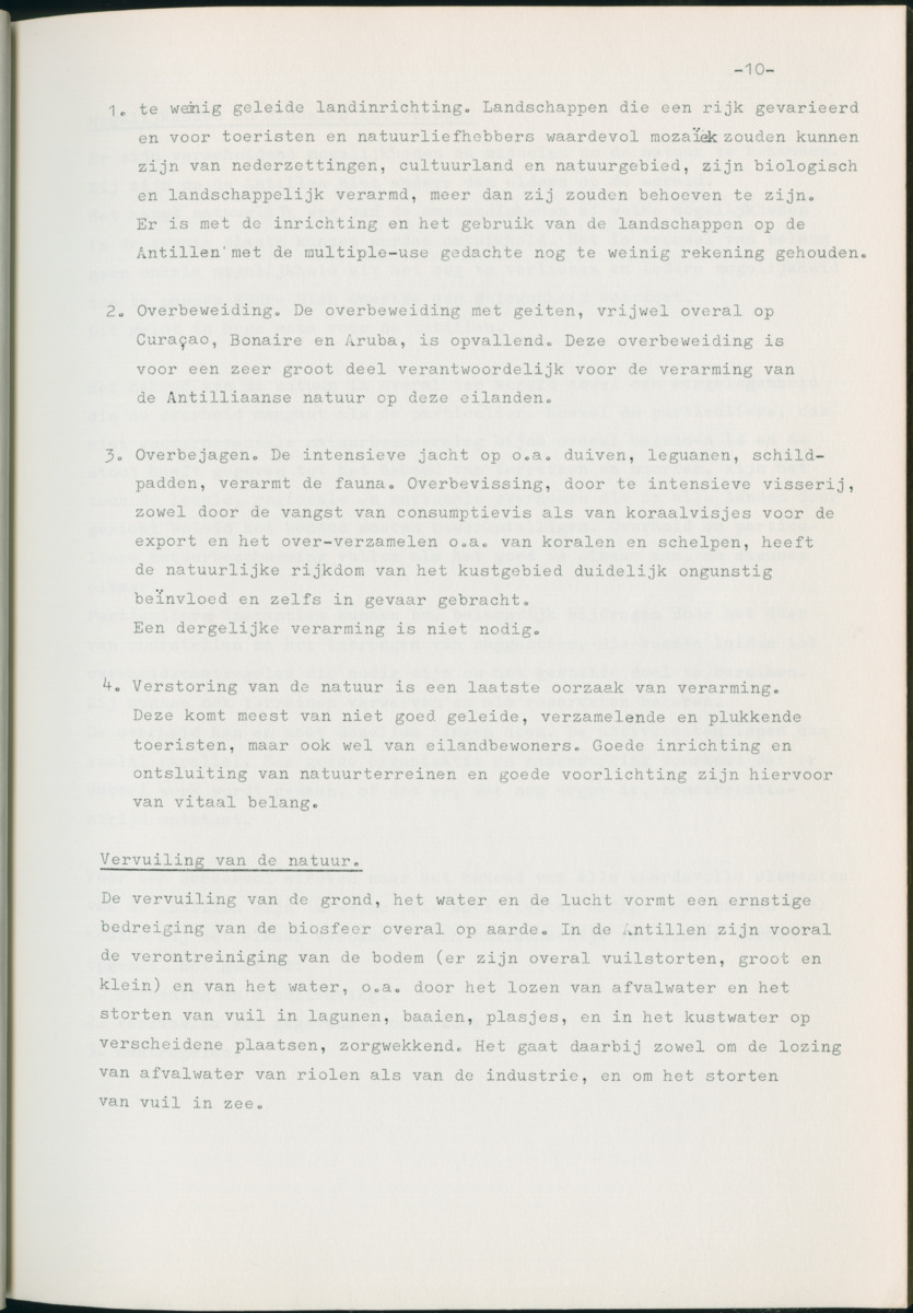 Z Natuurbehoud en Natuurbeheer op de Nederlandse Antillen. - Rapport van de studiereis in maart 1969 - New Page