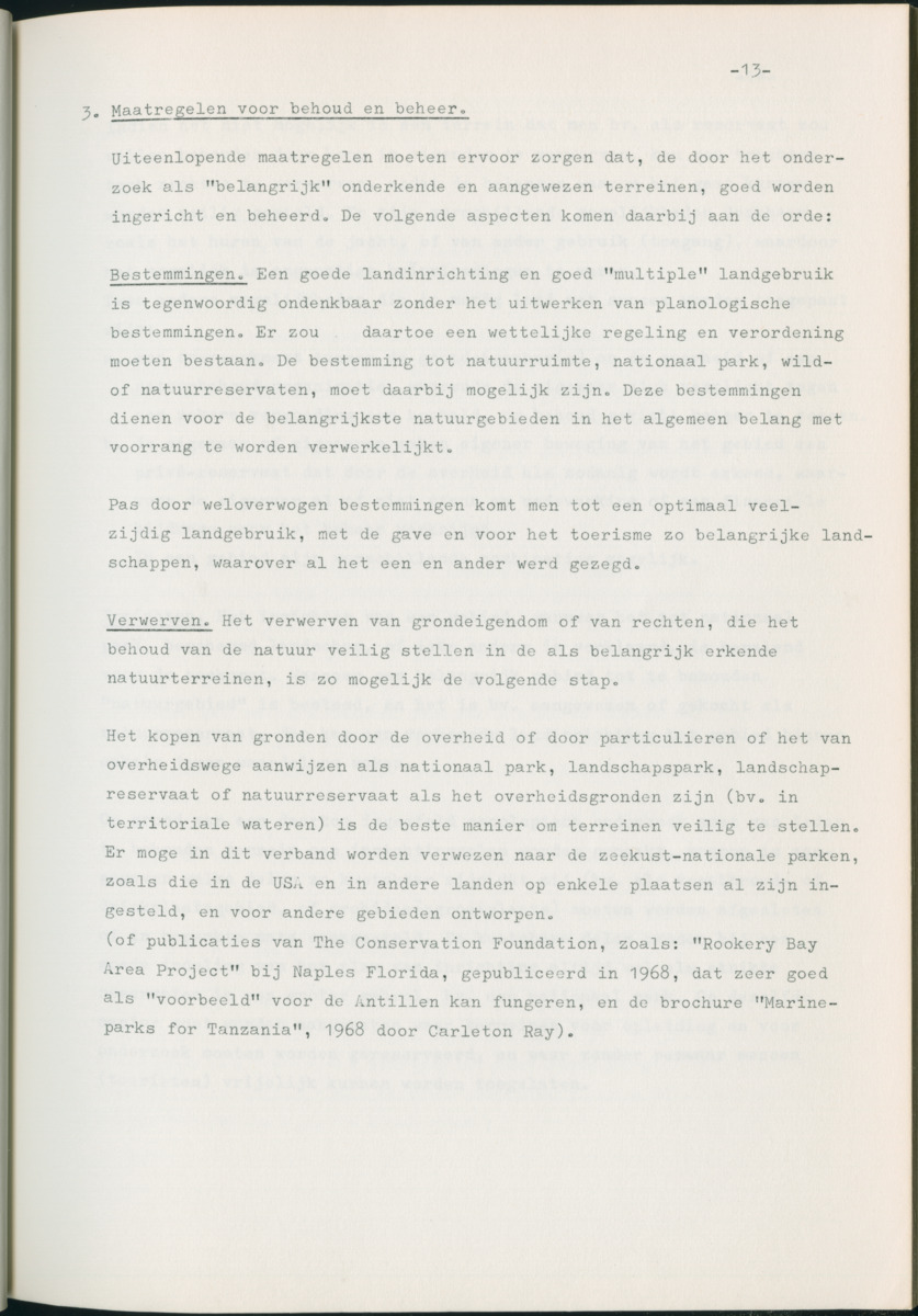 Z Natuurbehoud en Natuurbeheer op de Nederlandse Antillen. - Rapport van de studiereis in maart 1969 - New Page