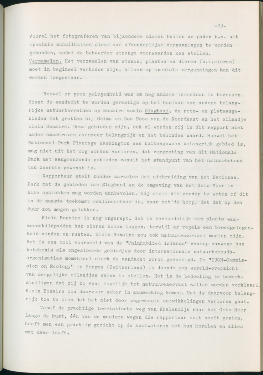 Z Natuurbehoud en Natuurbeheer op de Nederlandse Antillen. - Rapport van de studiereis in maart 1969 - New Page