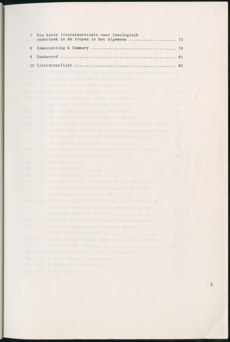 Een onderzoek naar de effekten van meteorologische parameters op de fenologische ontwikkeling en de produktiviteit van verschillende plantensoorten in het St. Christoffel Nationale Park op Curaçao - New Page
