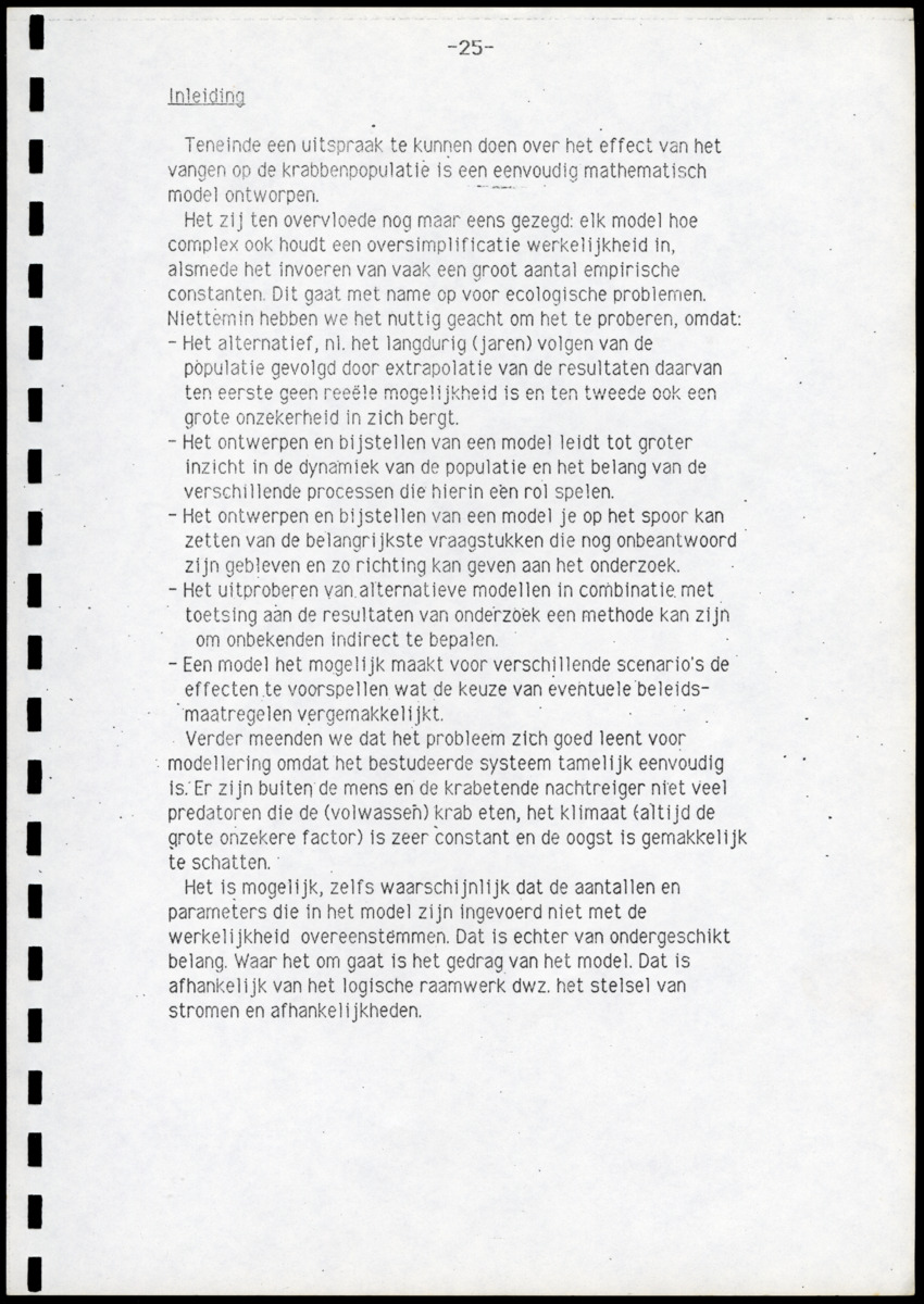 Ecologische en populatiedynamische waarnemingen aan de landcrab Gecarcinus ruricola (Latreille) op Saba & Een simulatiemodel voor de geëxploiteerde populatie - New Page