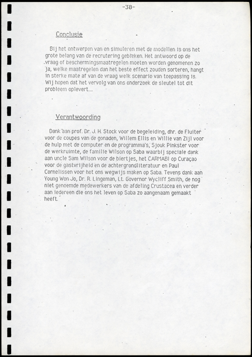 Ecologische en populatiedynamische waarnemingen aan de landcrab Gecarcinus ruricola (Latreille) op Saba & Een simulatiemodel voor de geëxploiteerde populatie - New Page