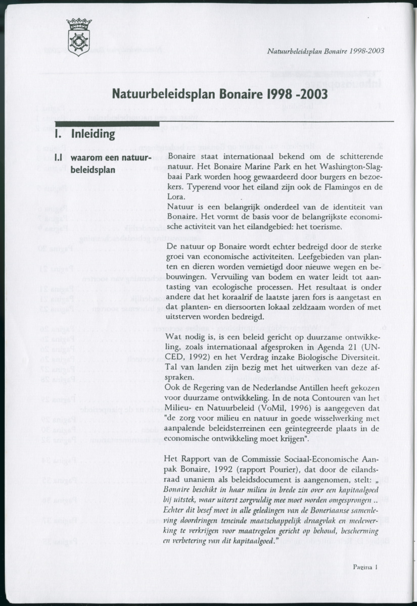 Z Natuurbeleidsplan Bonaire 1998-2003 - New Page