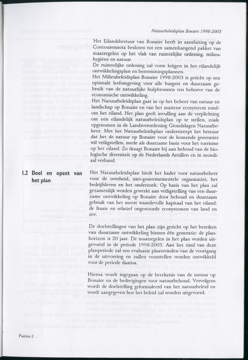Z Natuurbeleidsplan Bonaire 1998-2003 - New Page