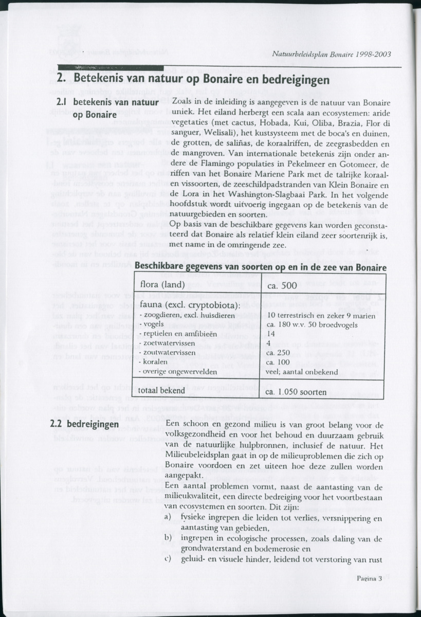 Z Natuurbeleidsplan Bonaire 1998-2003 - New Page