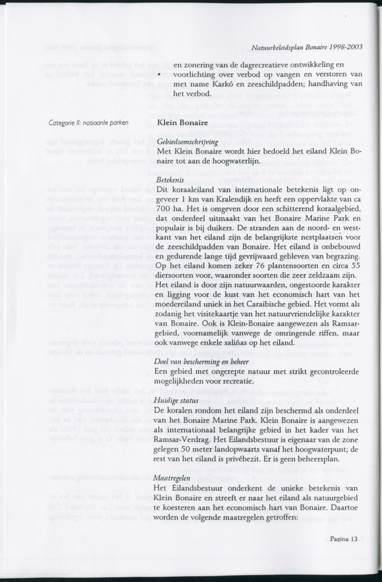 Z Natuurbeleidsplan Bonaire 1998-2003 - New Page