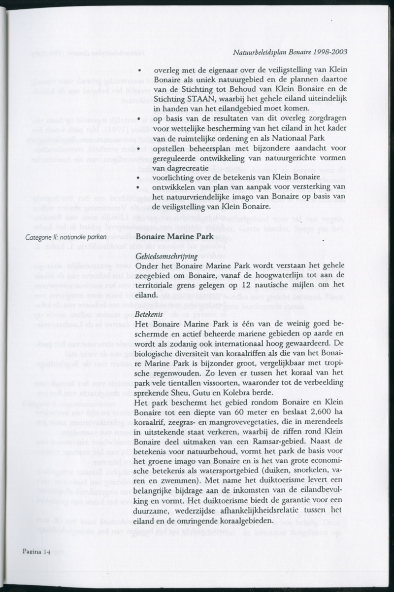 Z Natuurbeleidsplan Bonaire 1998-2003 - New Page
