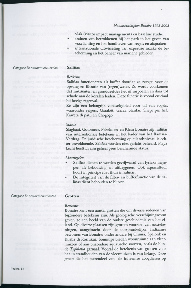 Z Natuurbeleidsplan Bonaire 1998-2003 - New Page