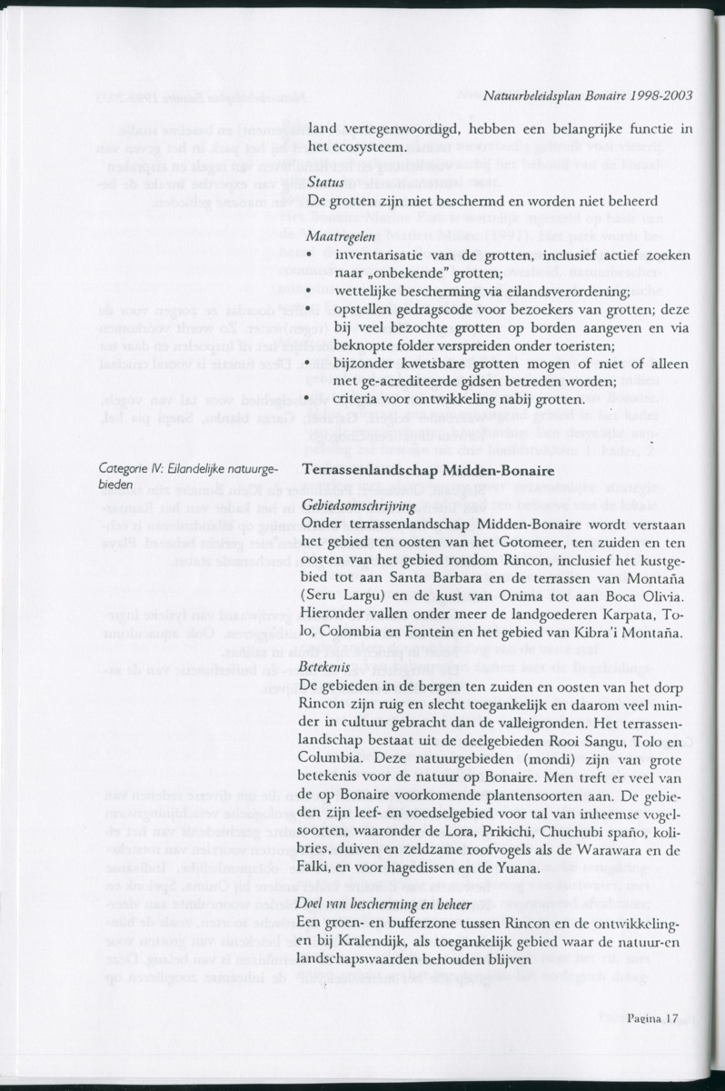 Z Natuurbeleidsplan Bonaire 1998-2003 - New Page