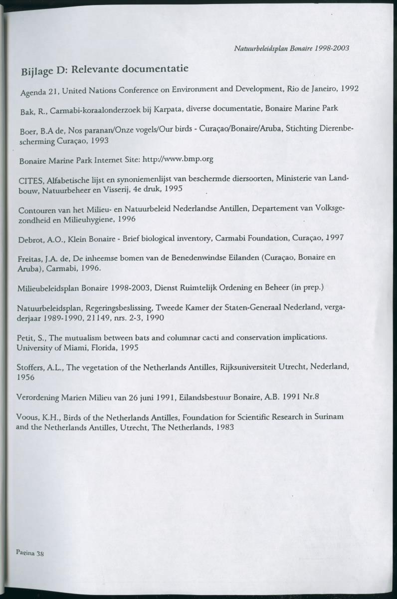 Z Natuurbeleidsplan Bonaire 1998-2003 - New Page