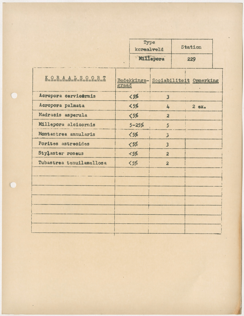 Voorlopig verslag van doctorale studie van W. Nagelkerken over de verschillen tussen Acroporetum-Milleporetum - New Page