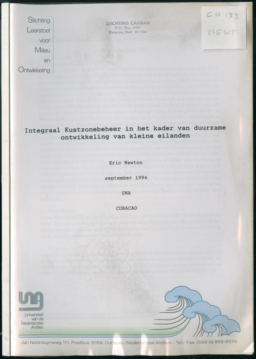 Intergraal Kustzonebeheer in het kader van duurzame ontwikkeling van kleine eilanden - New Page