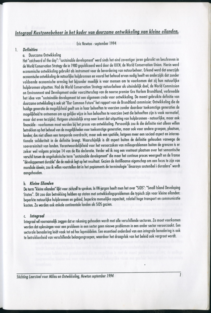Intergraal Kustzonebeheer in het kader van duurzame ontwikkeling van kleine eilanden - New Page