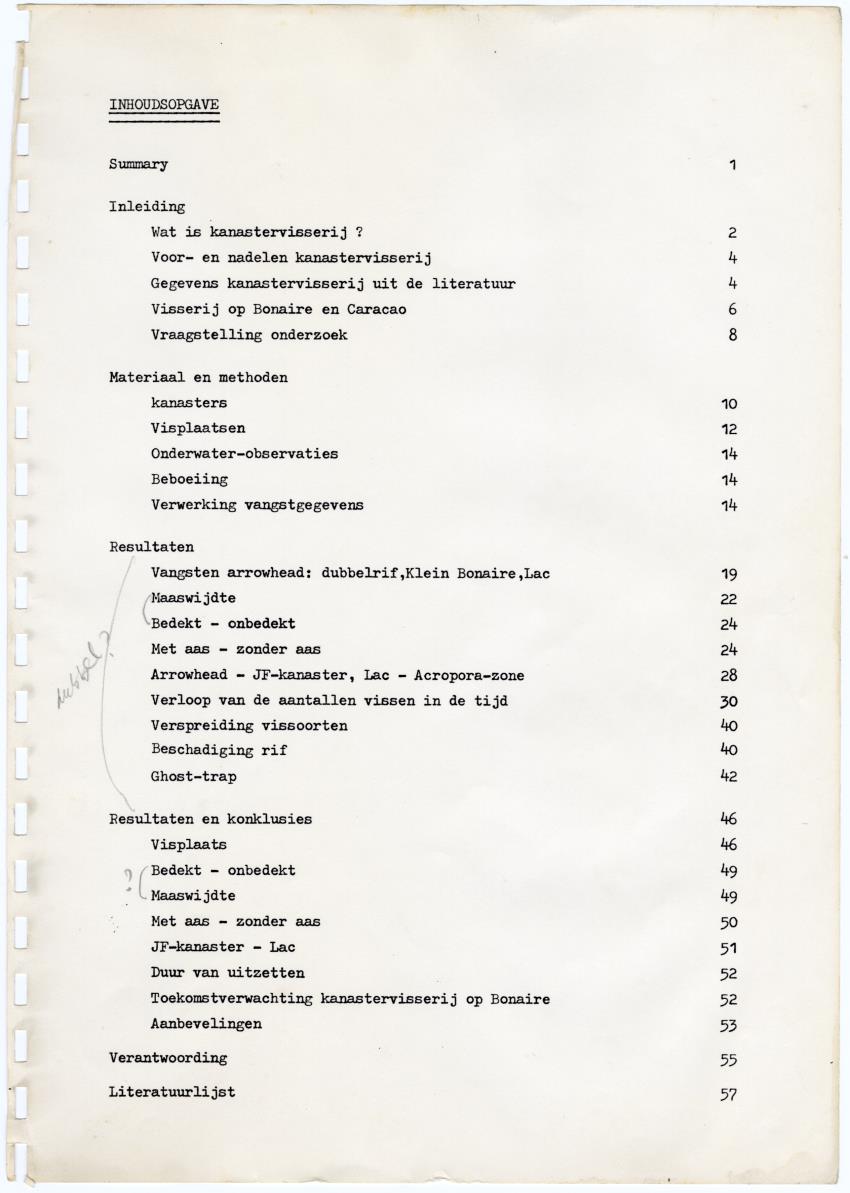Kanastervisserij en koraalrifbeheer op Bonaire, Nederlandse Antillen - New Page
