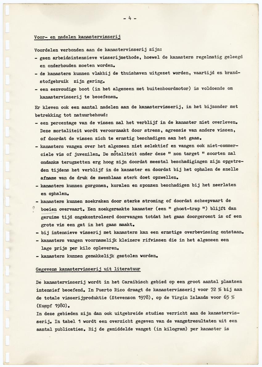 Kanastervisserij en koraalrifbeheer op Bonaire, Nederlandse Antillen - New Page