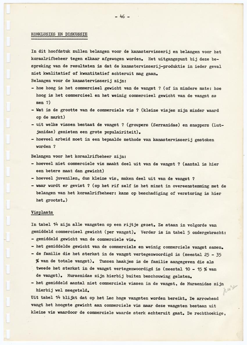 Kanastervisserij en koraalrifbeheer op Bonaire, Nederlandse Antillen - New Page