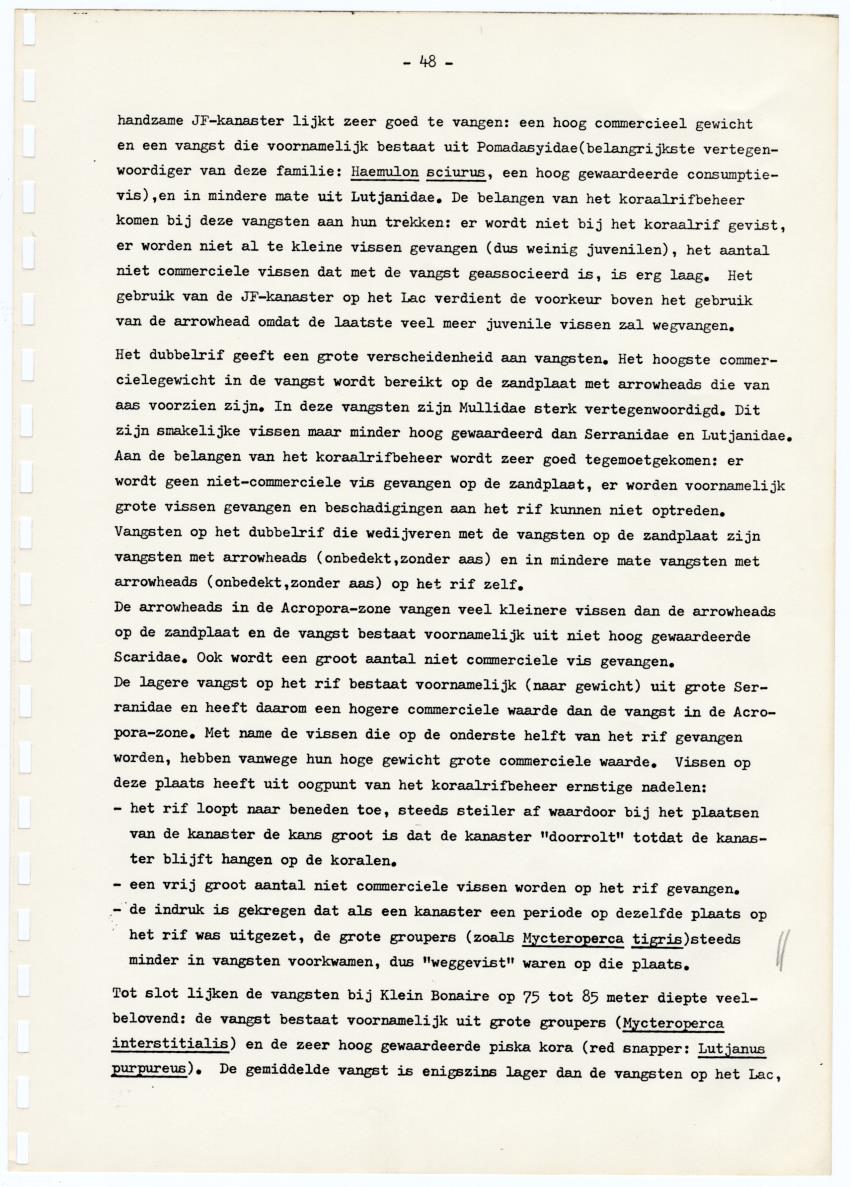 Kanastervisserij en koraalrifbeheer op Bonaire, Nederlandse Antillen - New Page