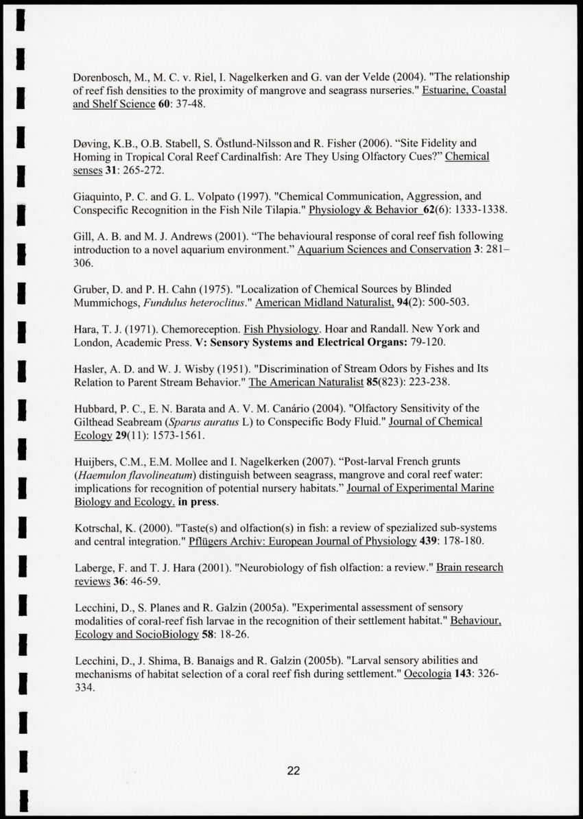Chemical cues in habitat selection of juvenile French Grunts (Haemulon flavolineatum) - New Page
