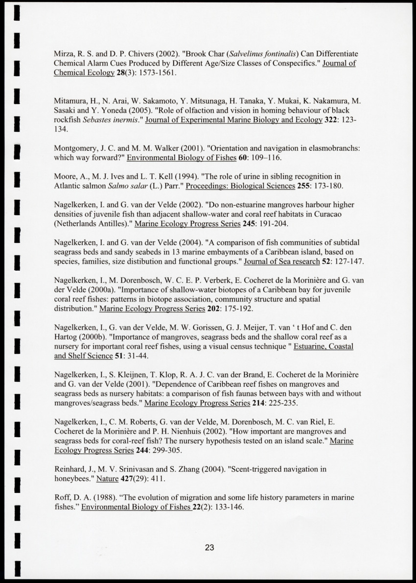 Chemical cues in habitat selection of juvenile French Grunts (Haemulon flavolineatum) - New Page