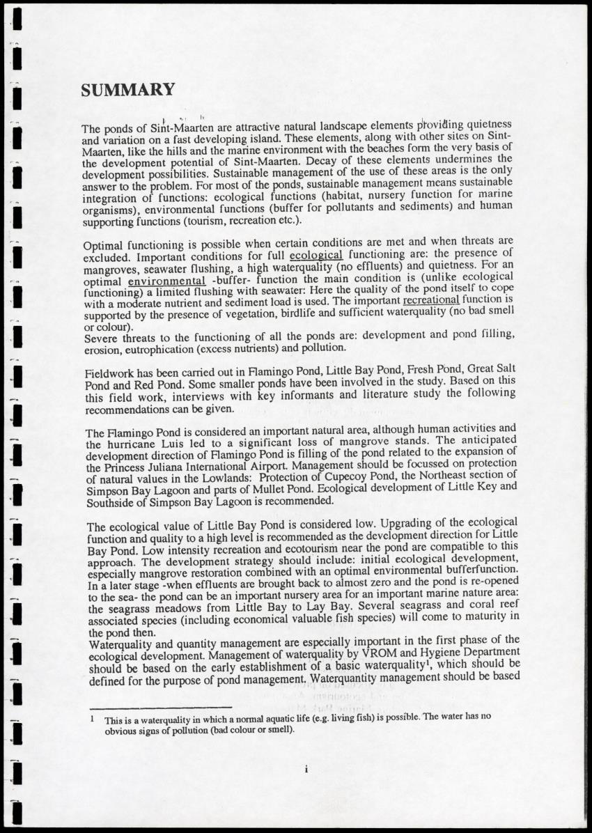 The Ponds of Sint-Maarten - Sustainable Development and Management - New Page