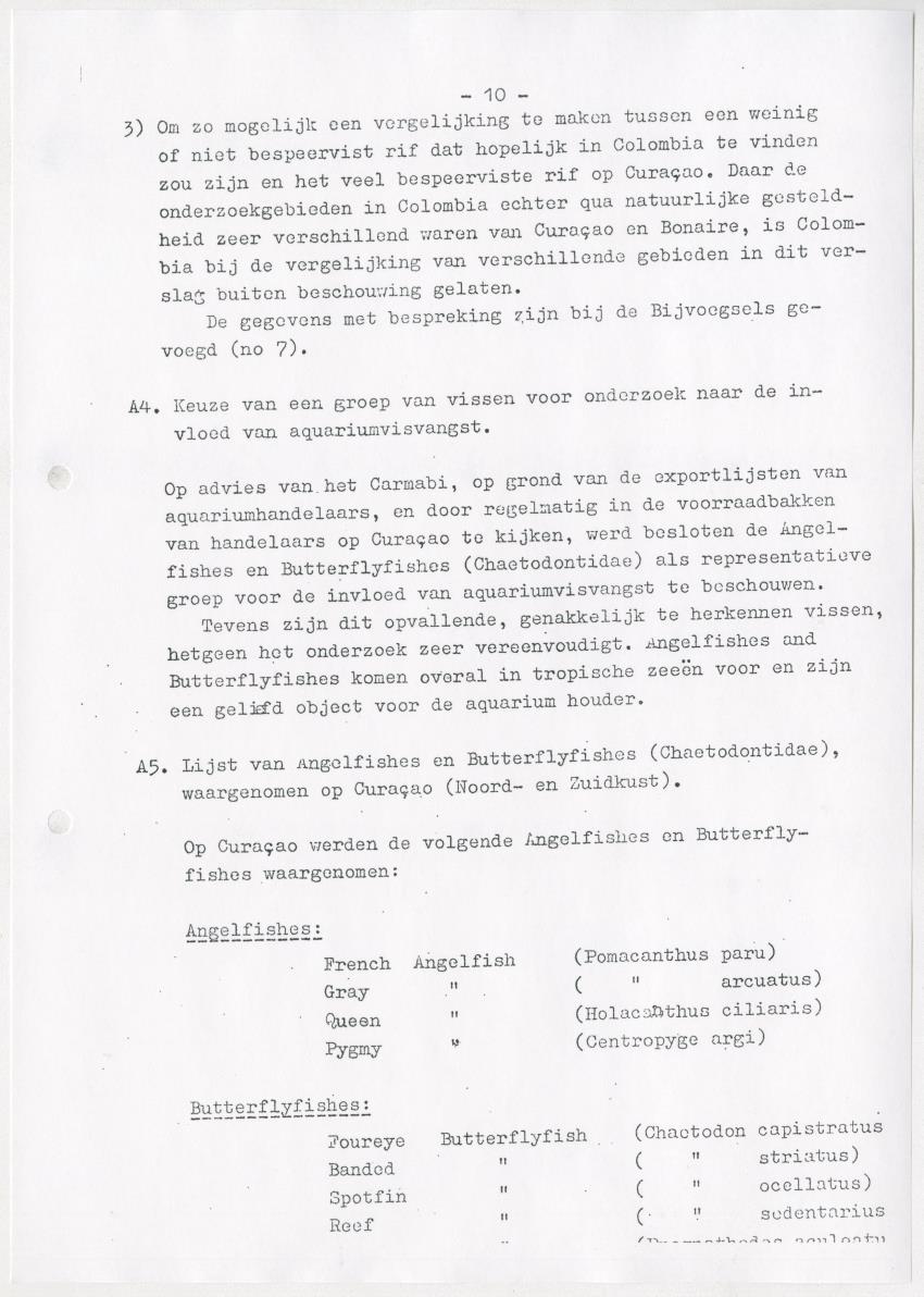 De invloed van speervisserij en aquariumvisvangst op de visfauna van het koraalrif op Curacao - New Page