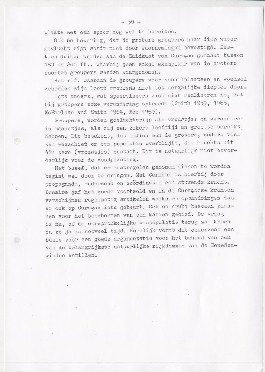 De invloed van speervisserij en aquariumvisvangst op de visfauna van het koraalrif op Curacao - New Page